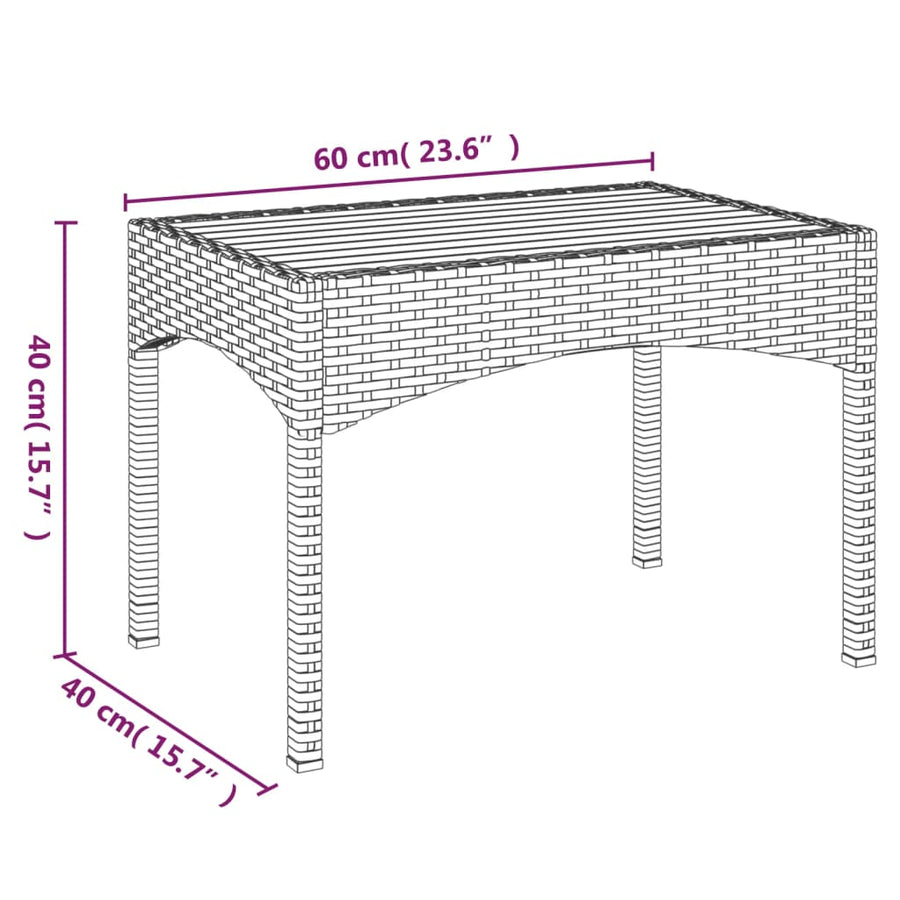 4-Delige Tuinset Met Kussens Poly Rattan Grijs Bank + 2x Fauteuil + Tafel