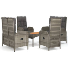 5-Delige Tuinset Met Kussens Poly Rattan Grijs 2x Bank + 2x stoel + Tafel