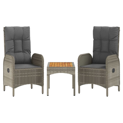 5-Delige Tuinset Met Kussens Poly Rattan Grijs 2x Bank + 2x stoel + Tafel