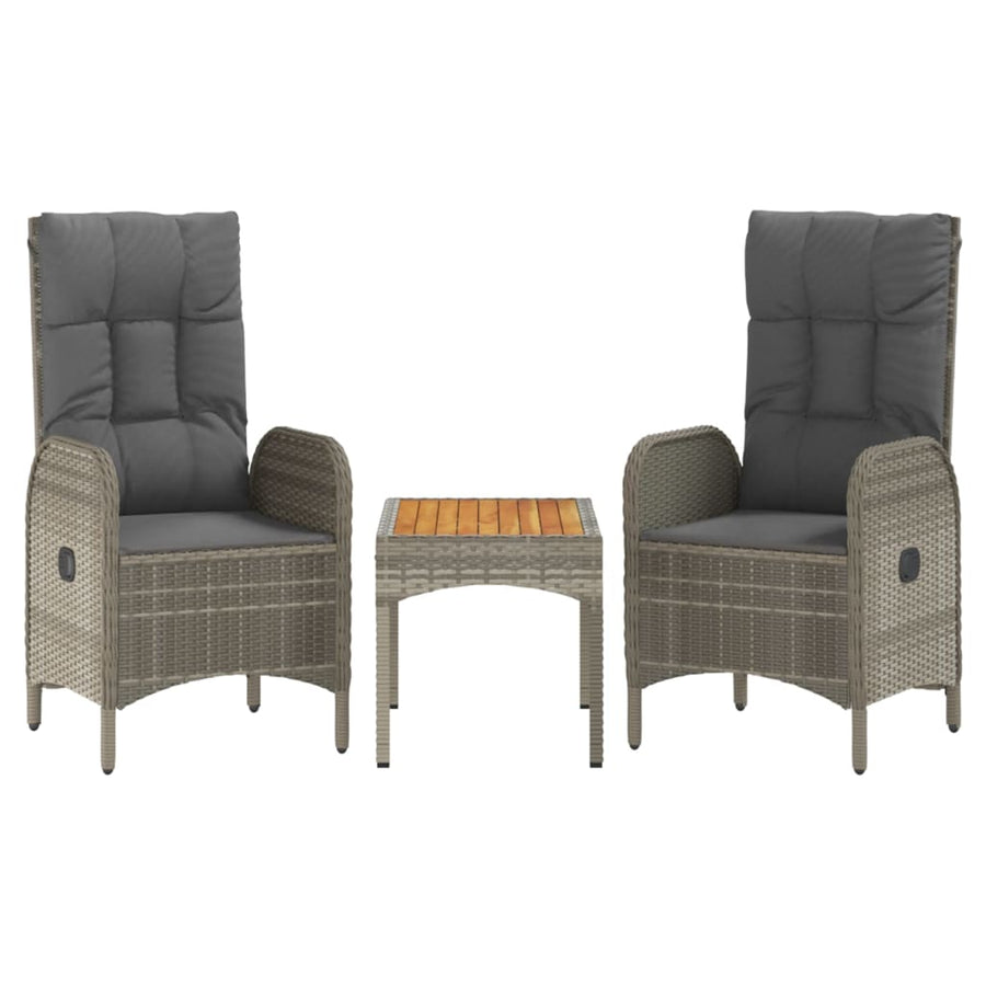 5-Delige Tuinset Met Kussens Poly Rattan Grijs 2x Bank + 2x stoel + Tafel