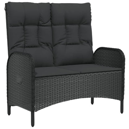 5-Delige Tuinset Met Kussens Poly Rattan Zwart 2x Bank + 2x stoel + Tafel