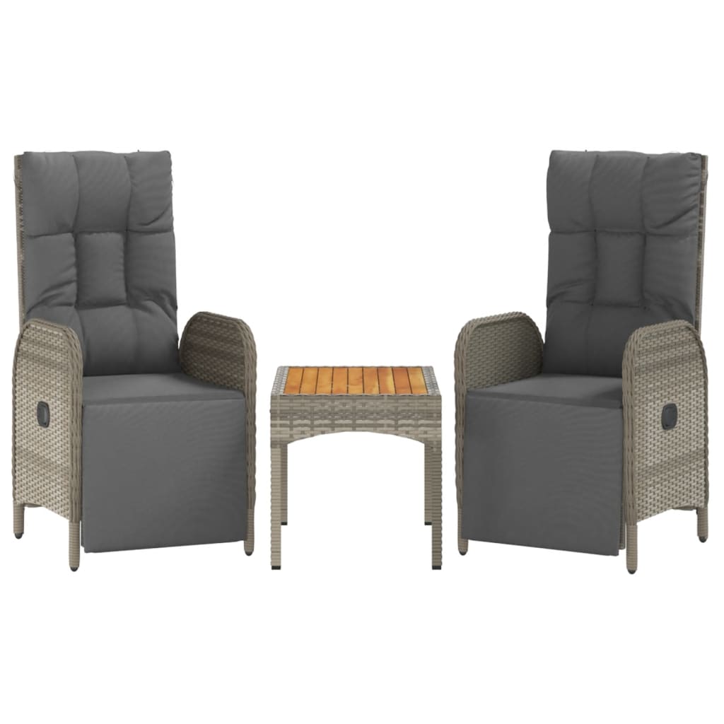 5-Delige Tuinset Met Kussens Poly Rattan Grijs 2x Bank + 2x Fauteuil + Tafel