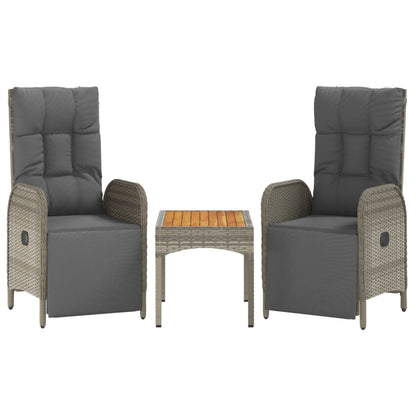 5-Delige Tuinset Met Kussens Poly Rattan Grijs 2x Bank + 2x Fauteuil + Tafel