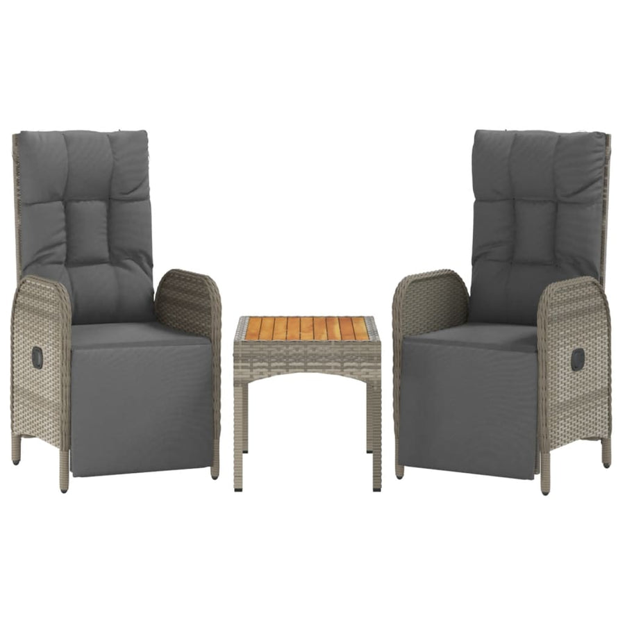 5-Delige Tuinset Met Kussens Poly Rattan Grijs 2x Bank + 2x Fauteuil + Tafel