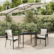 Tuinset 3-delig poly rattan zwart met kussens