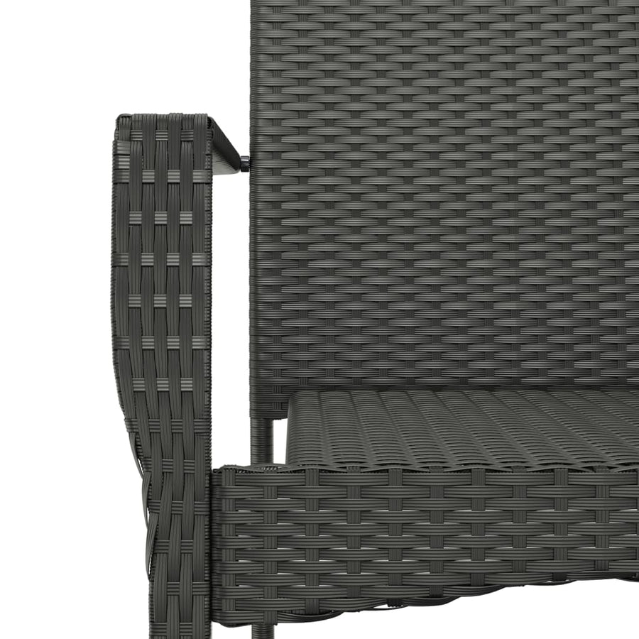 -Delige Tuinset Met Kussens Poly Rattan 5 80 cm tafellengte Zwart