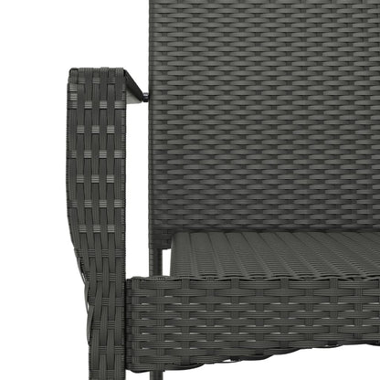-Delige Tuinset Met Kussens Poly Rattan 5 140 cm tafellengte Zwart