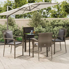Tuinset poly rattan 5-delig zwart grijs