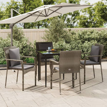 -Delige Tuinset Met Kussens Poly Rattan Zwart En 5 80 cm tafellengte Grijs