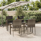 Tuinset 5-delig poly rattan zwart grijs