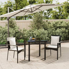 -Delige Tuinset Met Kussens Poly Rattan 3 80 cm tafellengte Zwart