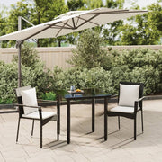 Tuinset 3-delig poly rattan zwart met kussens
