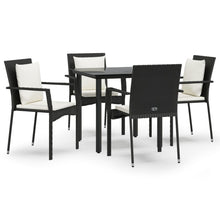 -Delige Tuinset Met Kussens Poly Rattan 5 80 cm tafellengte Zwart