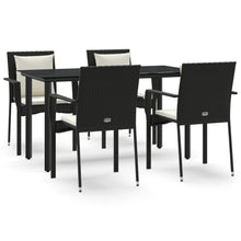 -Delige Tuinset Met Kussens Poly Rattan 5 140 cm tafellengte Zwart