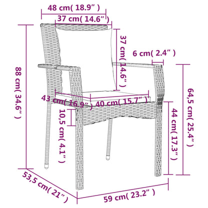 -Delige Tuinset Met Kussens Poly Rattan 5 140 cm tafellengte Zwart