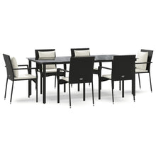 7-Delige Tuinset Met Kussens Poly Rattan 6 200 cm tafellengte Zwart