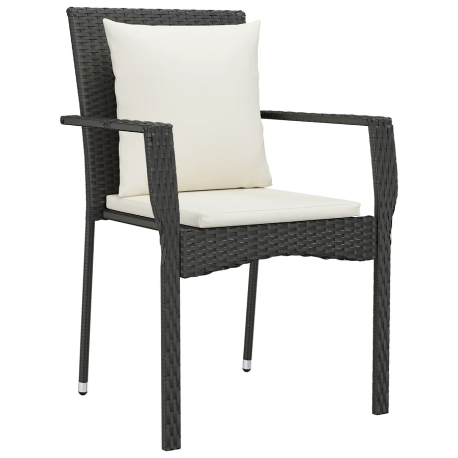 7-Delige Tuinset Met Kussens Poly Rattan 6 200 cm tafellengte Zwart