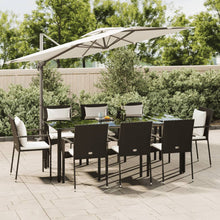 9-Delige Tuinset Poly Rattan 8 200 cm tafellengte Zwart