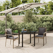 Tuinset 3-delig poly rattan zwart grijs