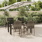 Tuinset 5-delig poly rattan zwart grijs