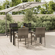 Tuinset 5-delig poly rattan zwart grijs