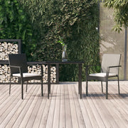 Tuinset 3-delig poly rattan zwart met kussens