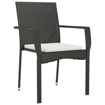 -Delige Tuinset Met Kussens Poly Rattan 5 140 cm tafellengte Zwart