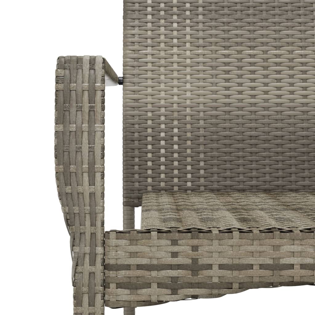 -Delige Tuinset Met Kussens Poly Rattan Zwart En 5 140 cm tafellengte Grijs