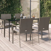 Tuinset 5-delig poly rattan zwart grijs