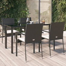 -Delige Tuinset Met Kussens Poly Rattan 5 140 cm tafellengte Zwart