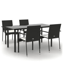 -Delige Tuinset Met Kussens Poly Rattan 5 160 cm tafellengte Zwart