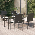 Tuinset poly rattan 5-delig zwart met kussens