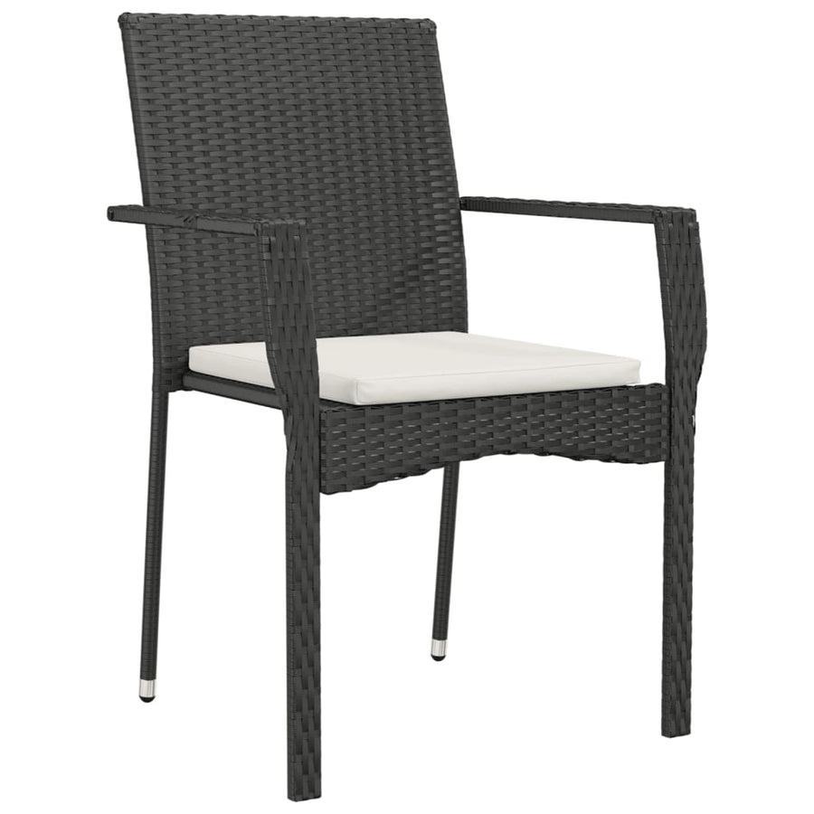 7-Delige Tuinset Met Kussens Poly Rattan 6 200 cm tafellengte Zwart
