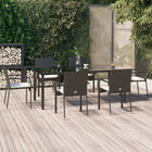 Tuinset 7-delig poly rattan zwart
