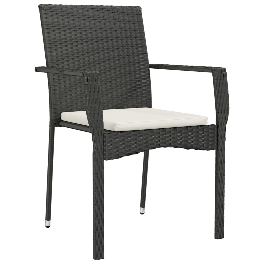 Tuinset Poly Rattan 9 200 cm tafellengte Zwart
