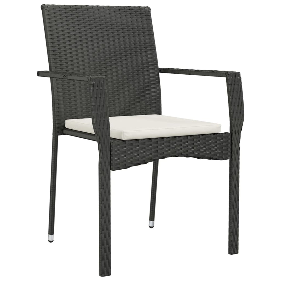Tuinset Poly Rattan 9 200 cm tafellengte Zwart