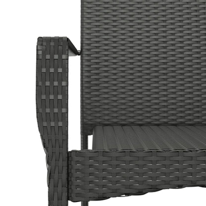 Tuinset Poly Rattan 9 200 cm tafellengte Zwart