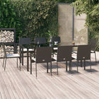 9-piece Garden furniture set poly rattan black