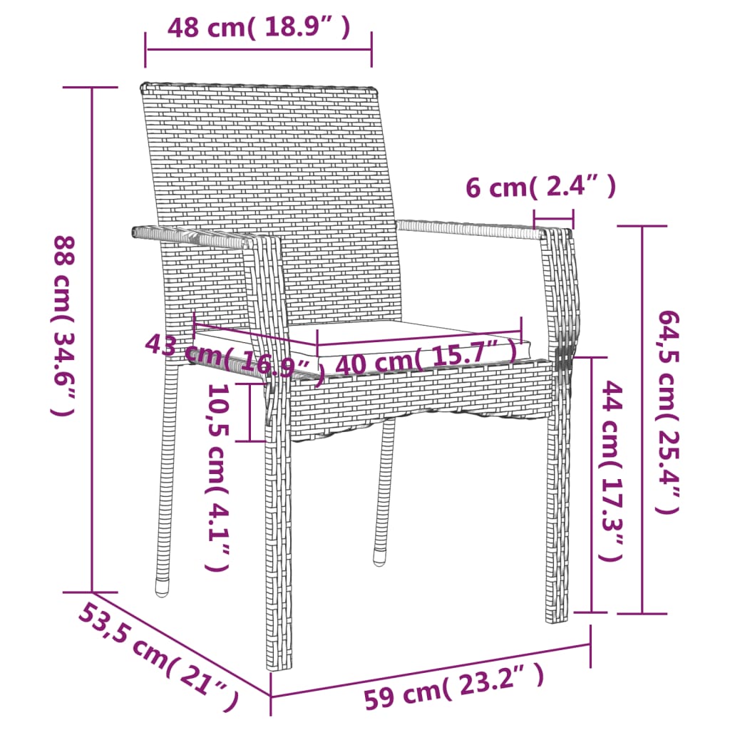 -Delige Tuinset Met Kussens Poly Rattan Zwart En 5 160 cm tafellengte Grijs