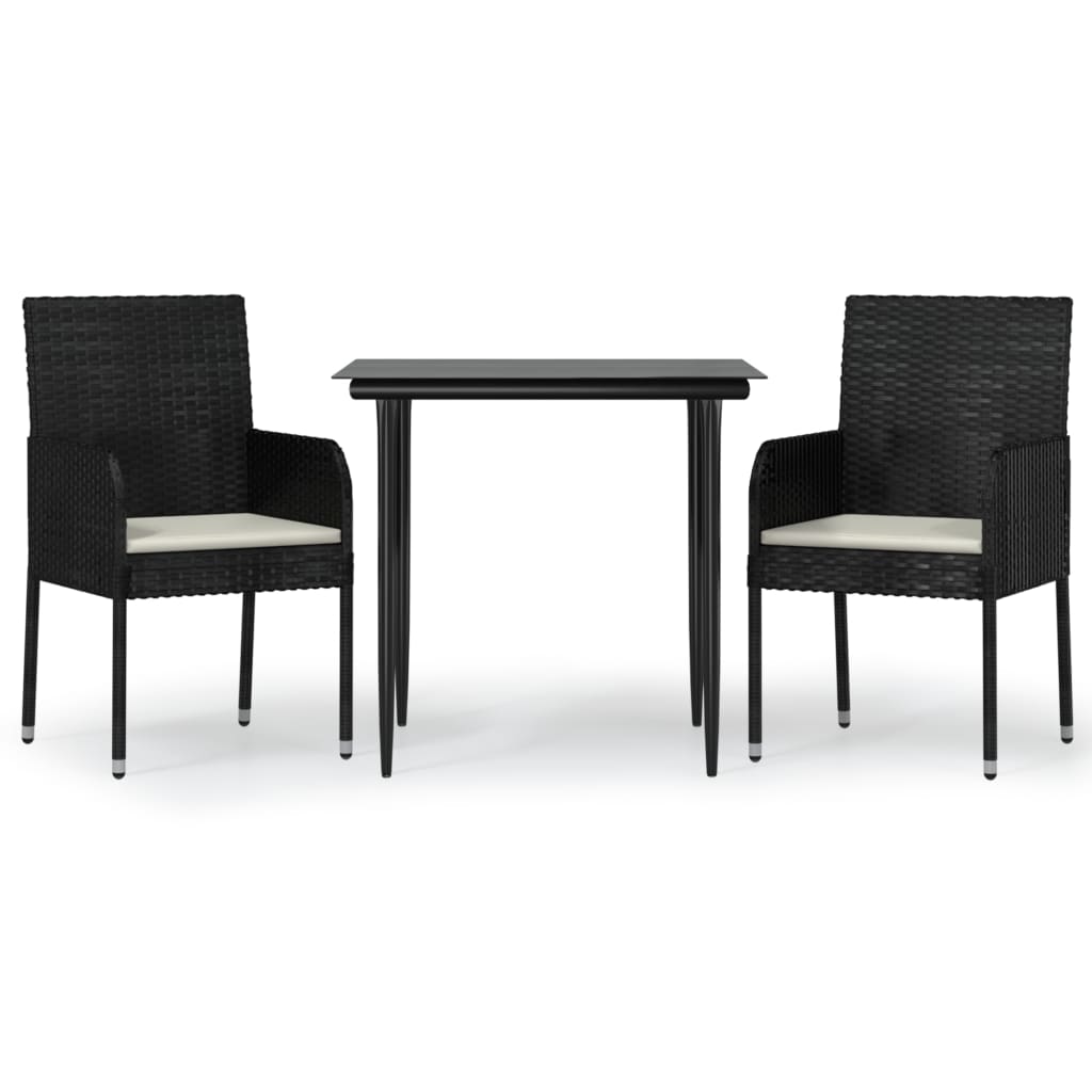 3-Delige Tuinset Met Kussens Poly Rattan 2
