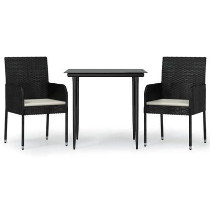 3-Delige Tuinset Met Kussens Poly Rattan 2