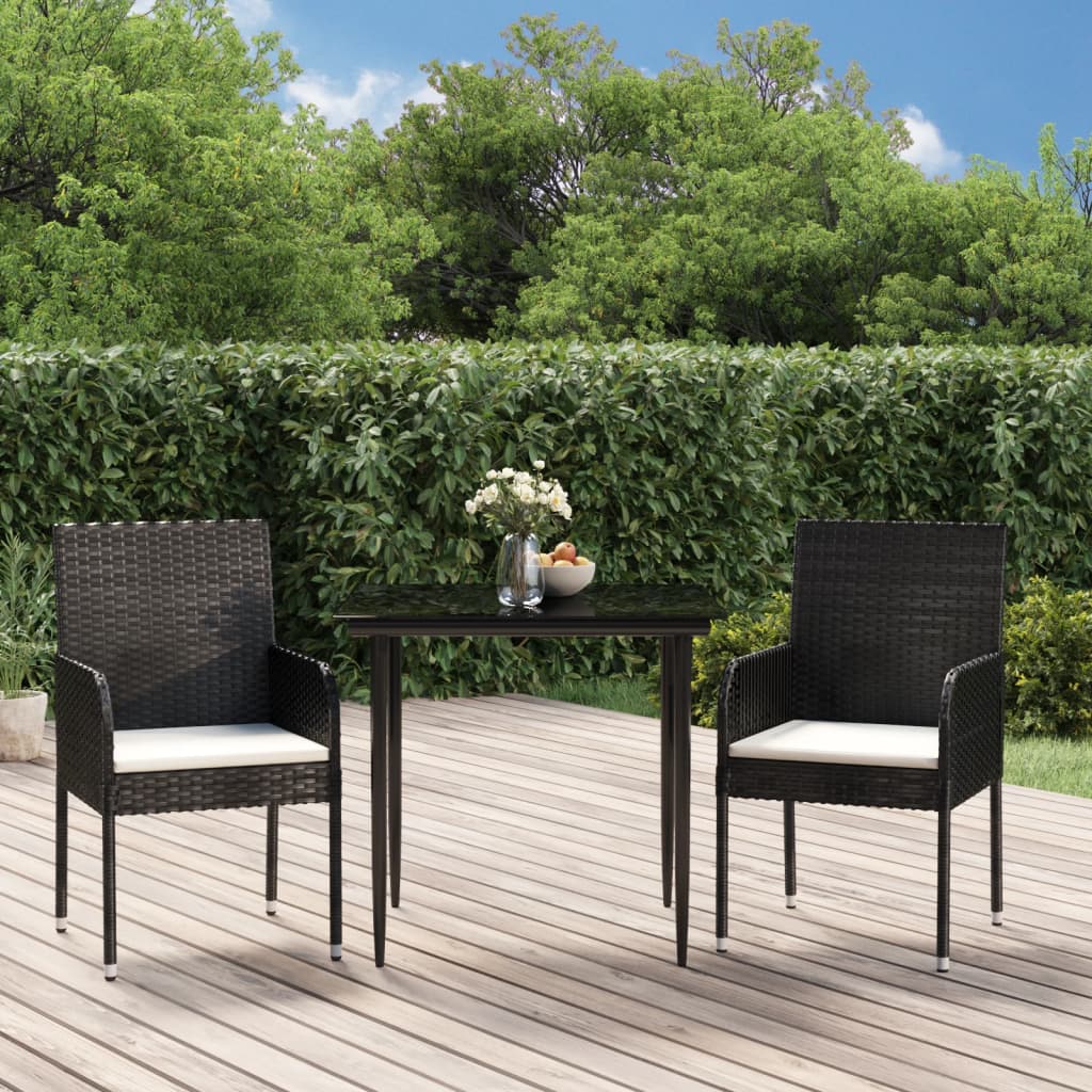 3-Delige Tuinset Met Kussens Poly Rattan 2