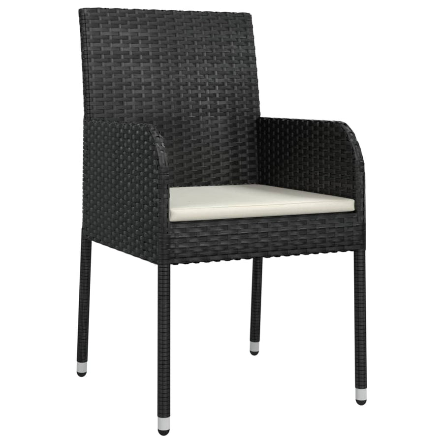 -Delige Tuinset Met Kussens Poly Rattan 5 140 cm tafellengte Zwart