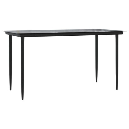 -Delige Tuinset Met Kussens Poly Rattan 5 140 cm tafellengte Zwart