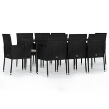 -Delige Tuinset Poly Rattan 9 160 cm tafellengte Zwart