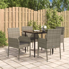 Tuinset 5-delig poly rattan zwart grijs