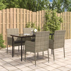 Tuinset 5-delig poly rattan zwart grijs
