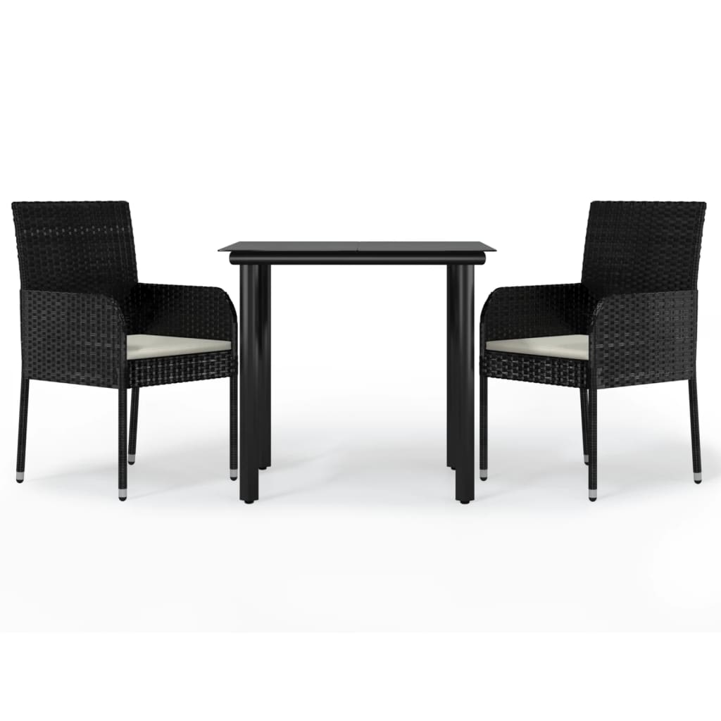 3-Delige Tuinset Met Kussens Poly Rattan 2