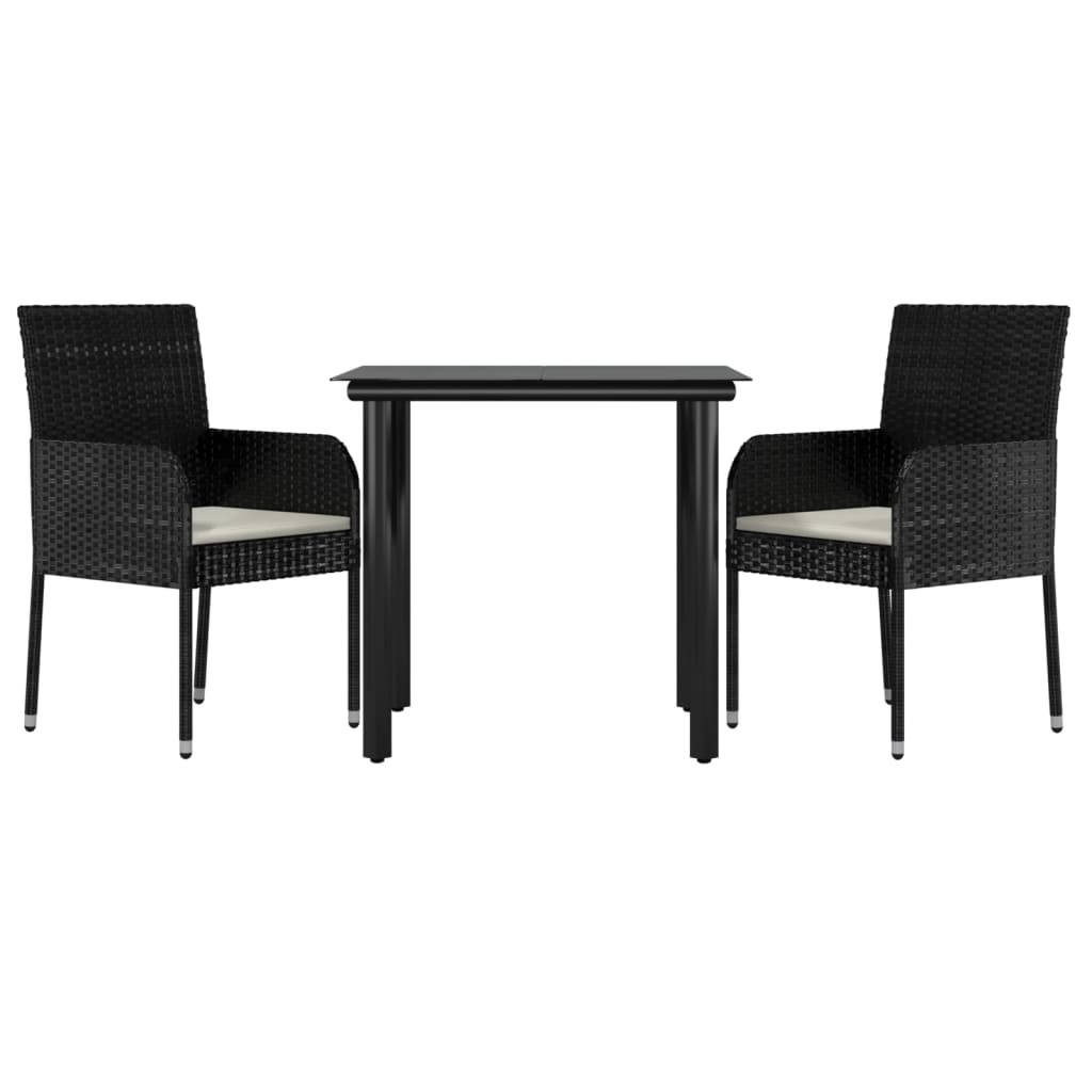 3-Delige Tuinset Met Kussens Poly Rattan 2