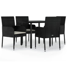 -Delige Tuinset Met Kussens Poly Rattan 5 80 cm tafellengte Zwart